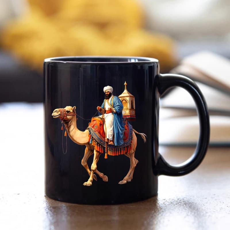 Black Camel Rider Ceramic Mug Set