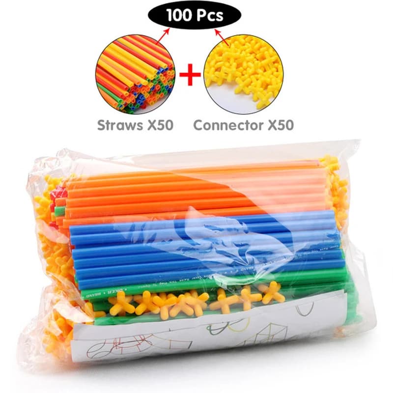 Straw Building Blocks Construction Set