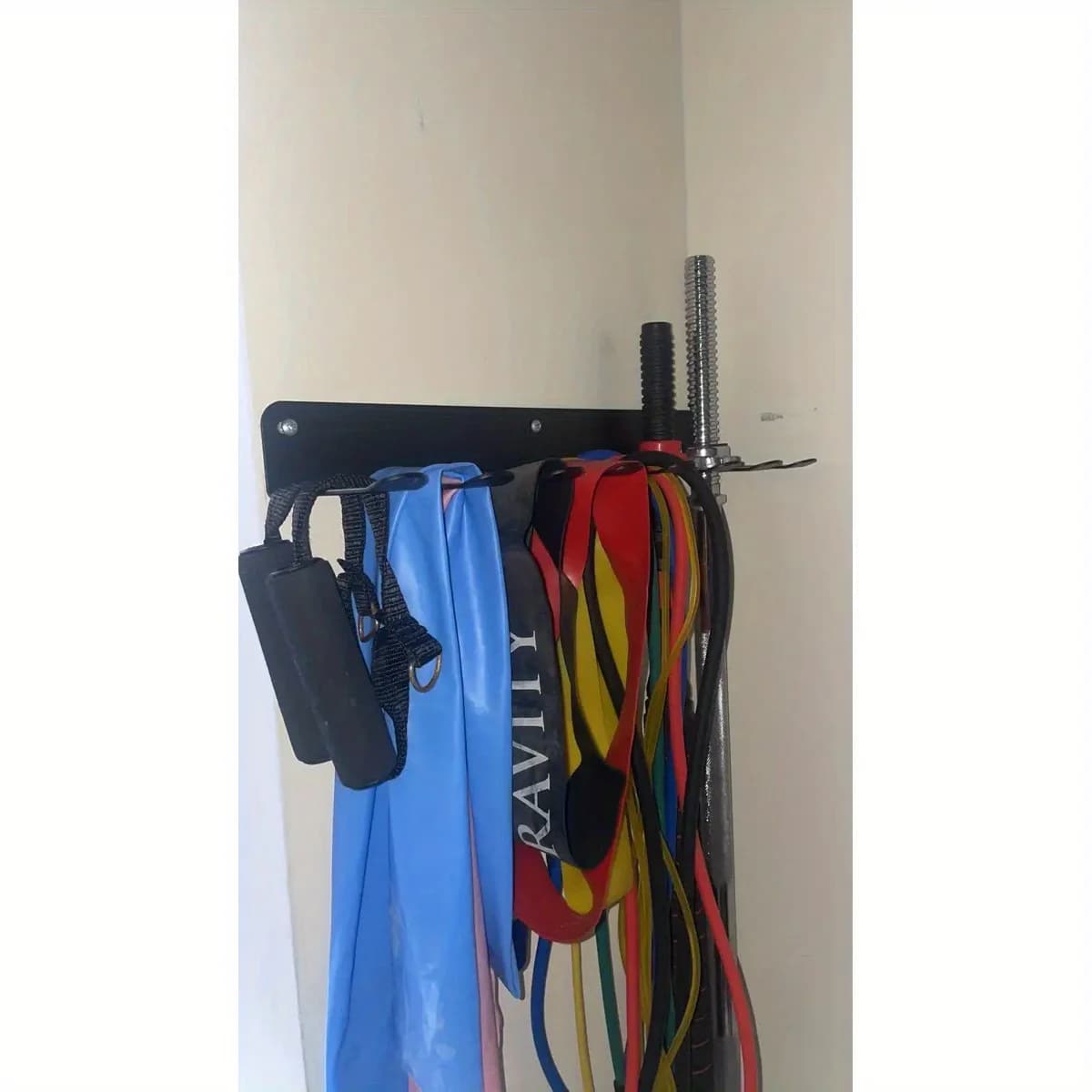 [Fitness Equipment Organizer] Multifunctional Black Iron Wall-Mounted Fitness Equipment Organizer - Perfect Gift for Home Gym
