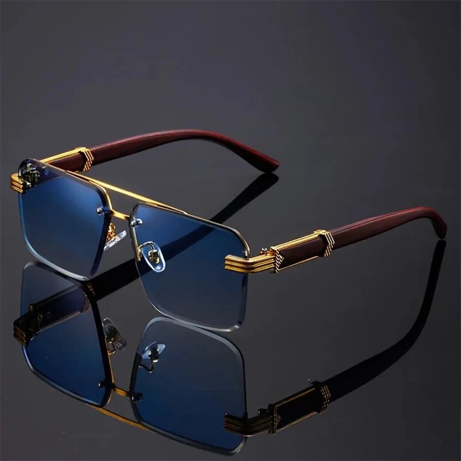 A Pair of Textured Double-Bridge Trendy Fashion Sunglasses, Suitable for Streetwear, Parties, Music Festivals, Gifting and Vacat