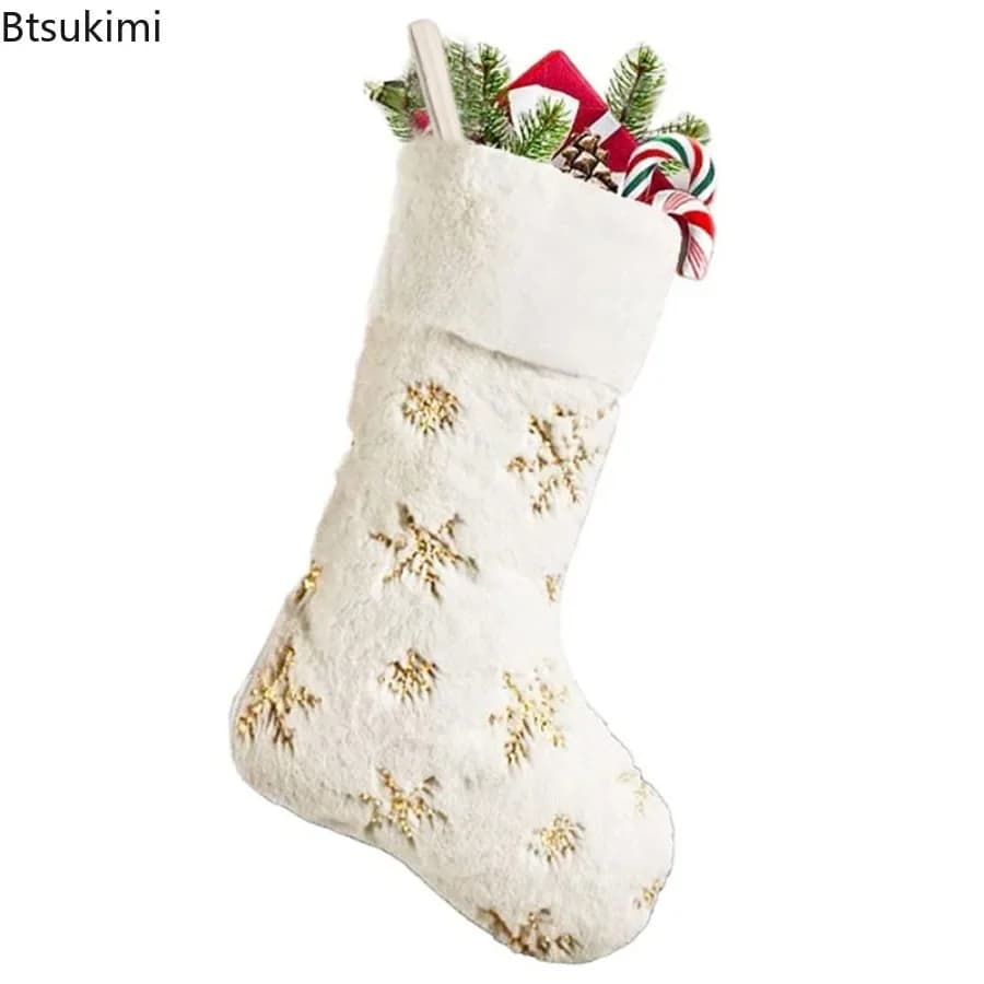 Christmas Stocking with Gold and Silver Sequins