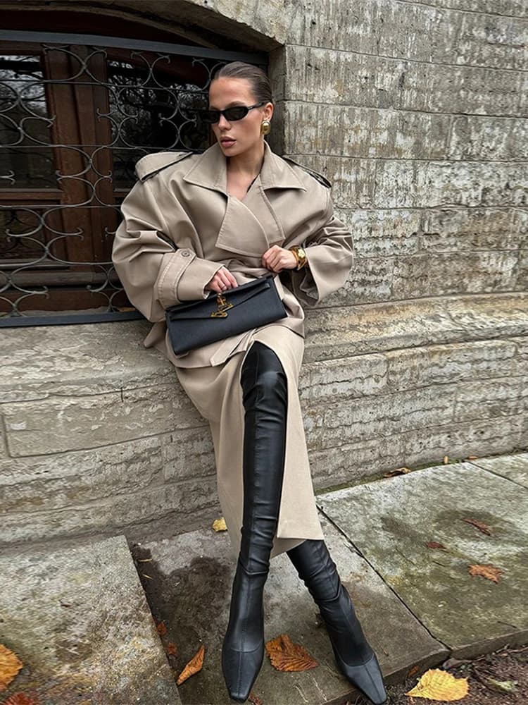 Women's Double Breasted Casual Blazer Jacket