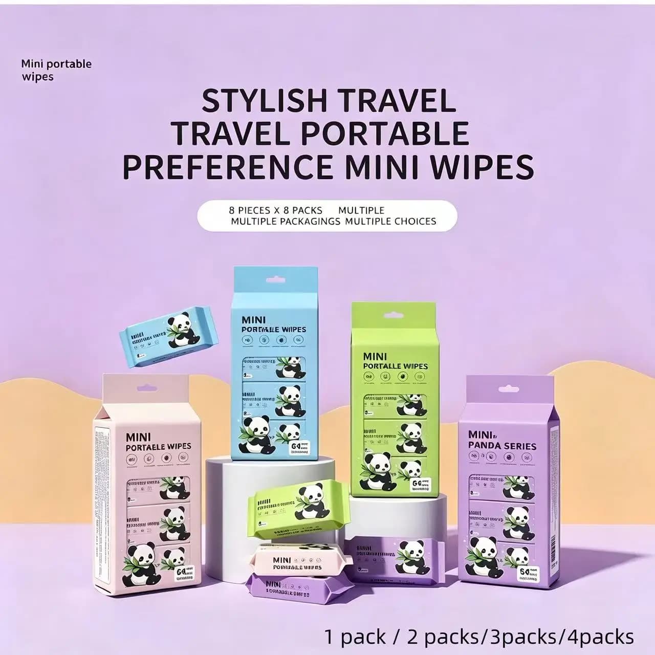 Portable Alcohol-Free Wet Wipes Multi-Purpose