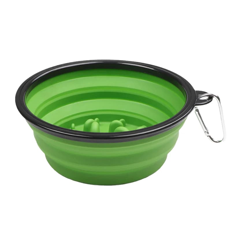 Collapsible Slow Feed Pet Bowl with Buckle