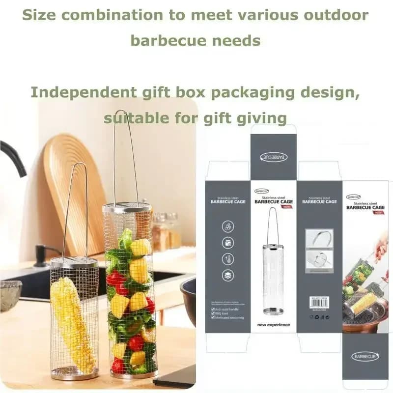 Cylindrical BBQ Grill Basket
