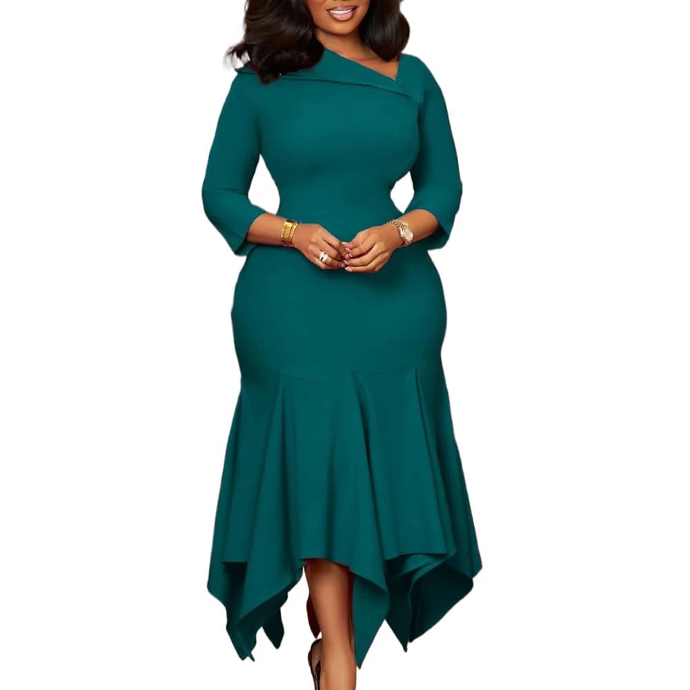 Women's Mermaid Dress 3/4 Sleeves