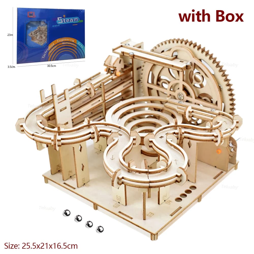 3D Wooden Marble Run Puzzle Kit