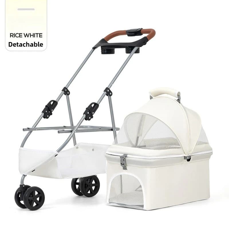 2025 New Pet Stroller,Three-wheel Pet Stroller,Lightweight,Two-way,Large Space,Detachable Basket,Foldable,High View,Breathable