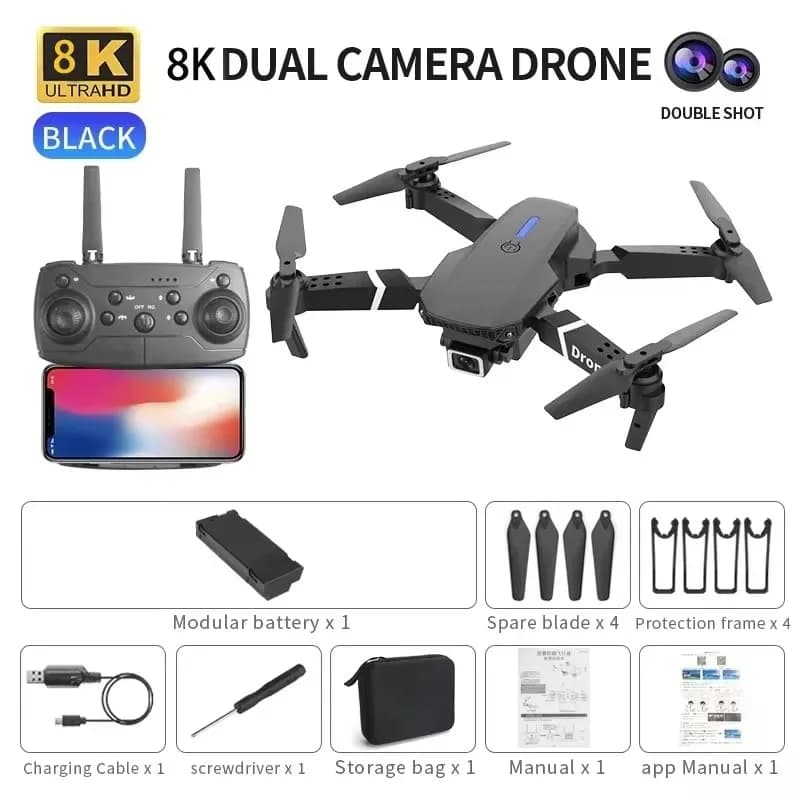 2026 E88 8K Dual Camera Drone with 5G