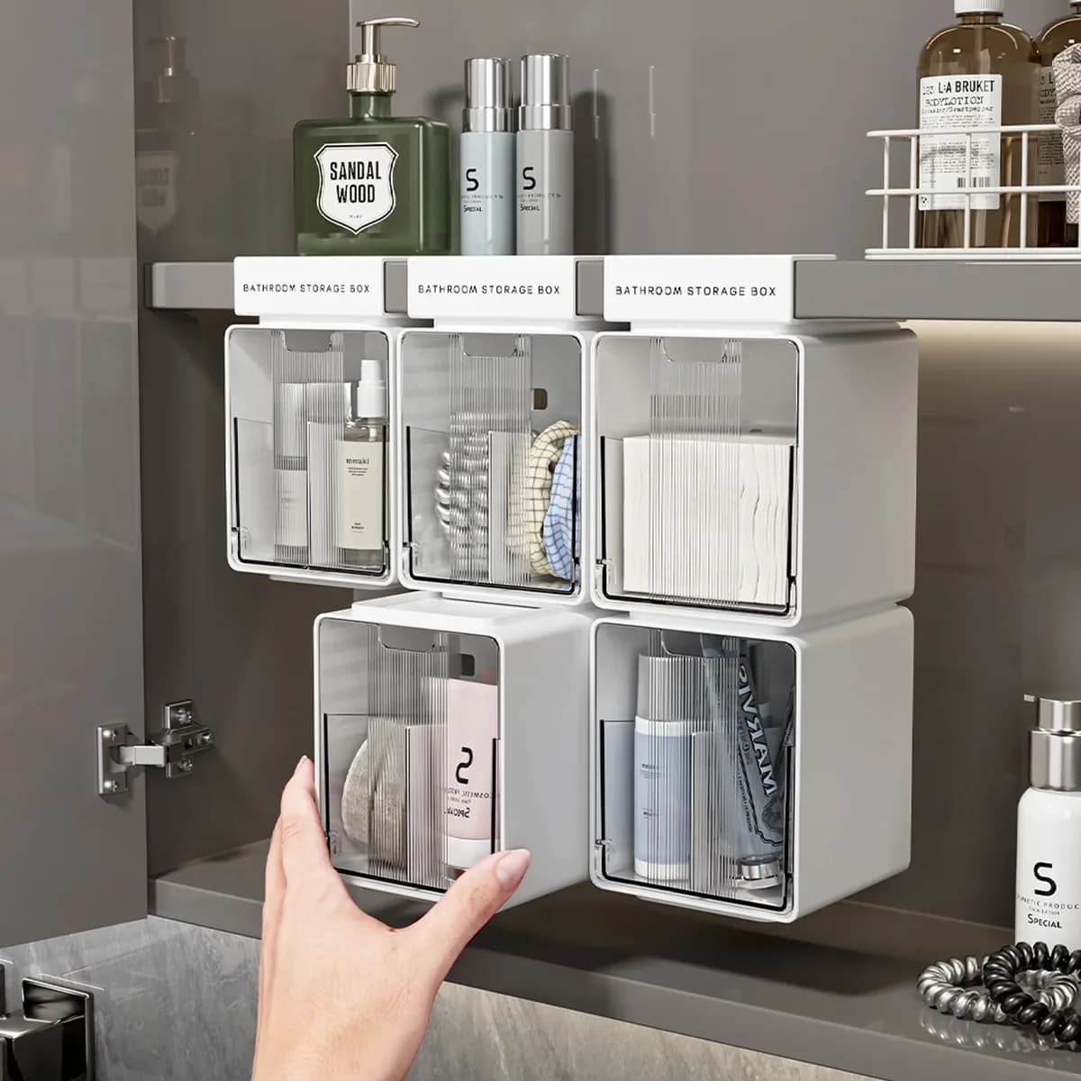 Bathroom Mirror Cabinet with Cosmetic Storage