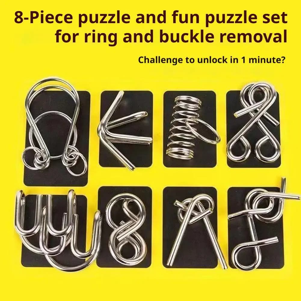 Metal Ring Disentanglement Puzzle Set