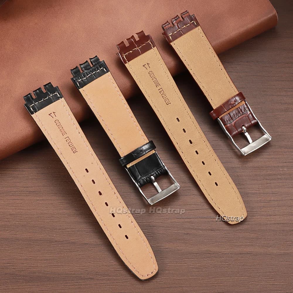 Genuine Leather Watch Strap for Swatch