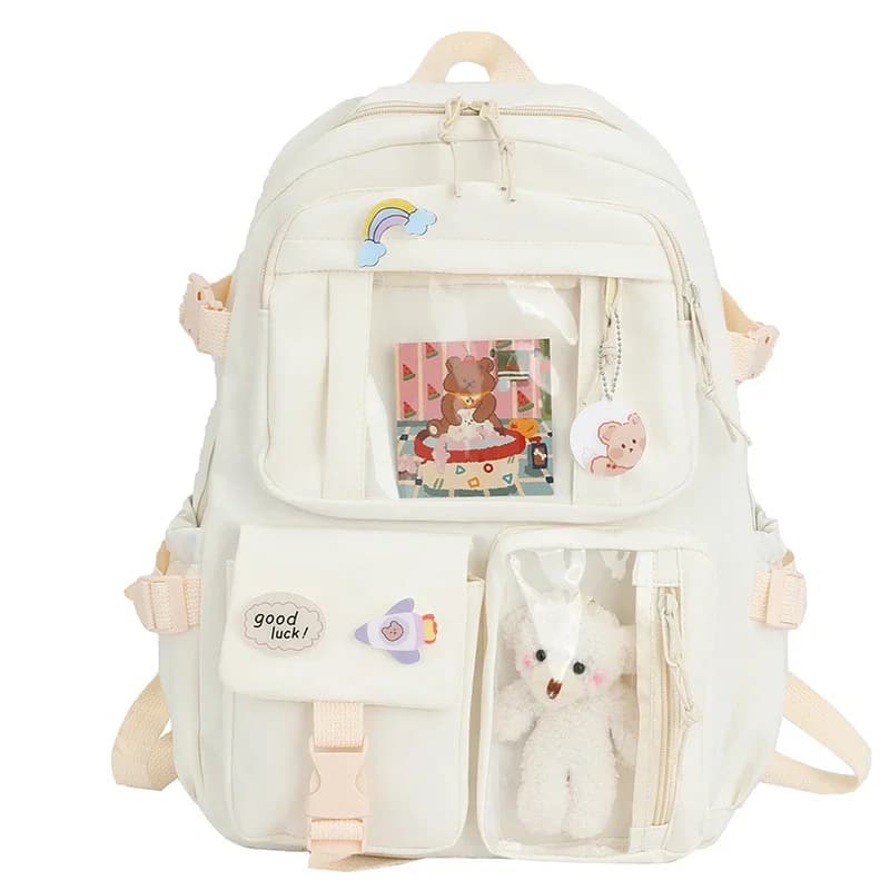 Kawaii Patchwork School Backpack for Girls