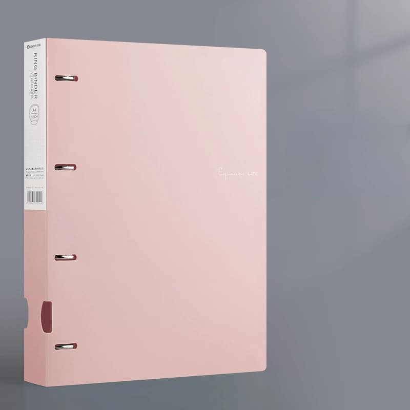 Portable 4-Hole D-Type A4 Plastic Folder