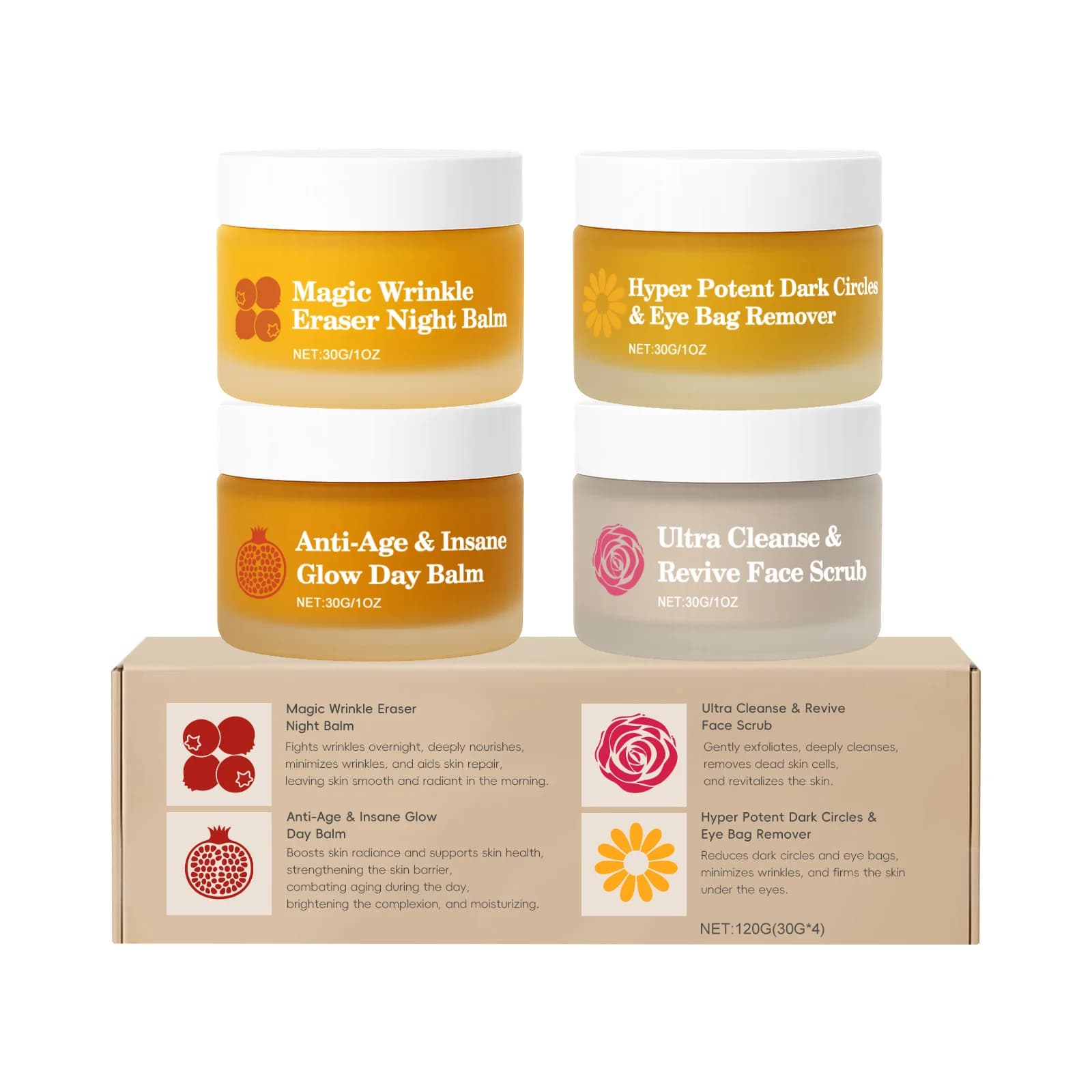 Day Night Skincare Set Moisturizes Refreshing Brightening Improve Fine Line Skin Reduce Dark Circles Multi Functional Facial Set
