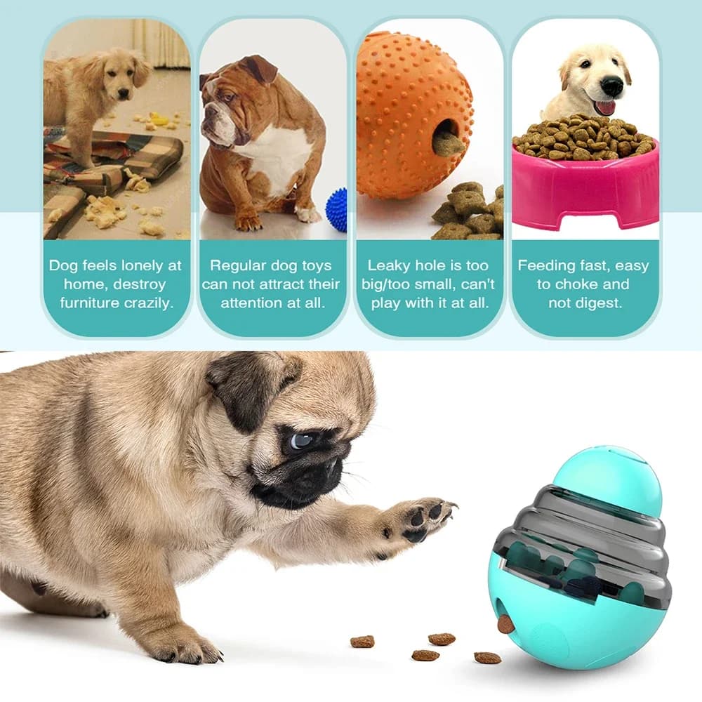 Interactive Dog Treat Dispenser Tumbler Toy