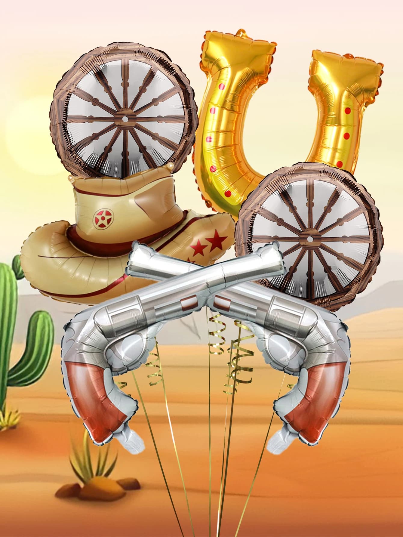 Western Themed Birthday Party Balloons Set