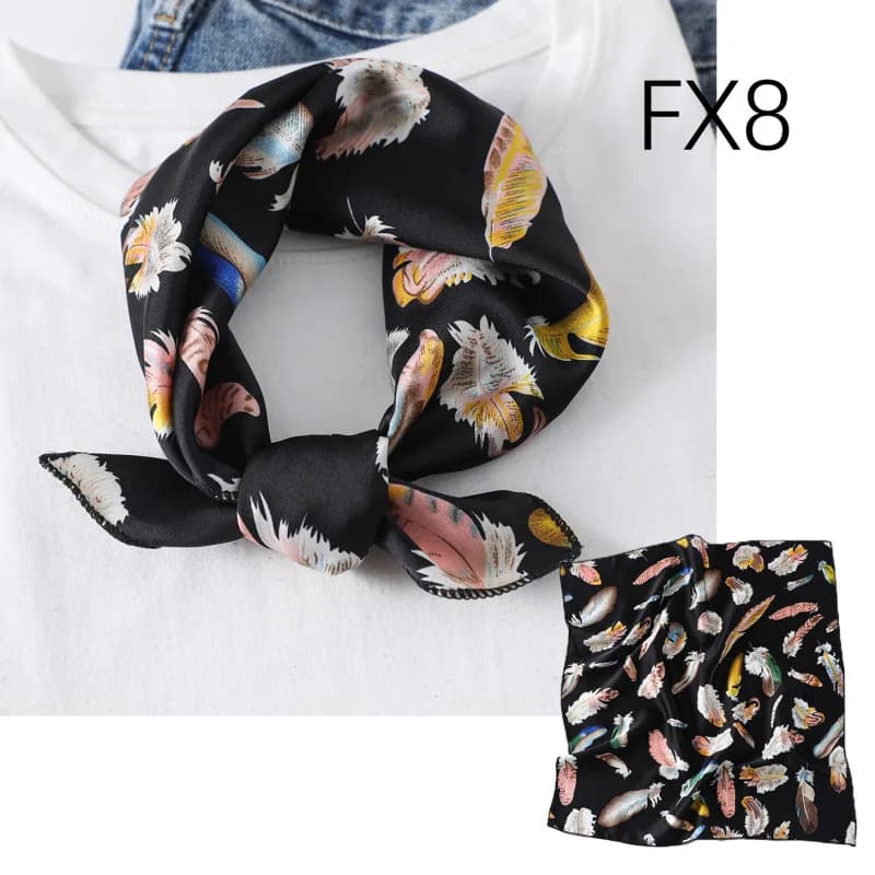 Women's Square Silk Retro Head Scarf