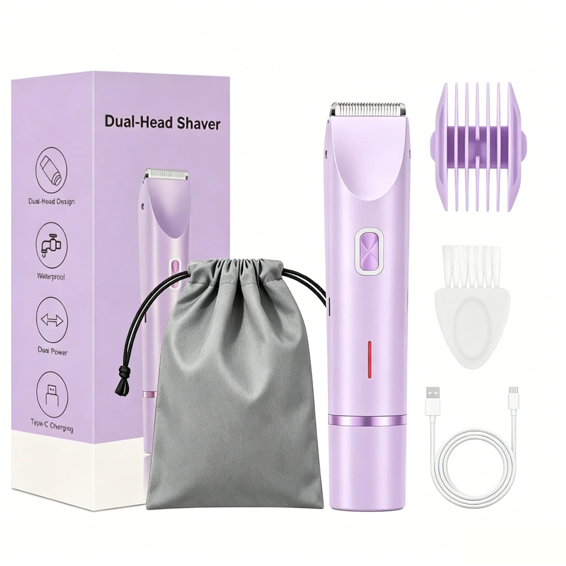 Women's Dual-Blade Electric Body Hair Trimmer