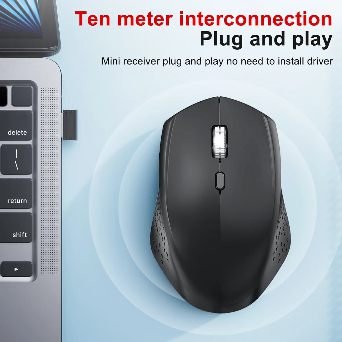 Wireless Ergonomic Mouse with Adjustable DPI