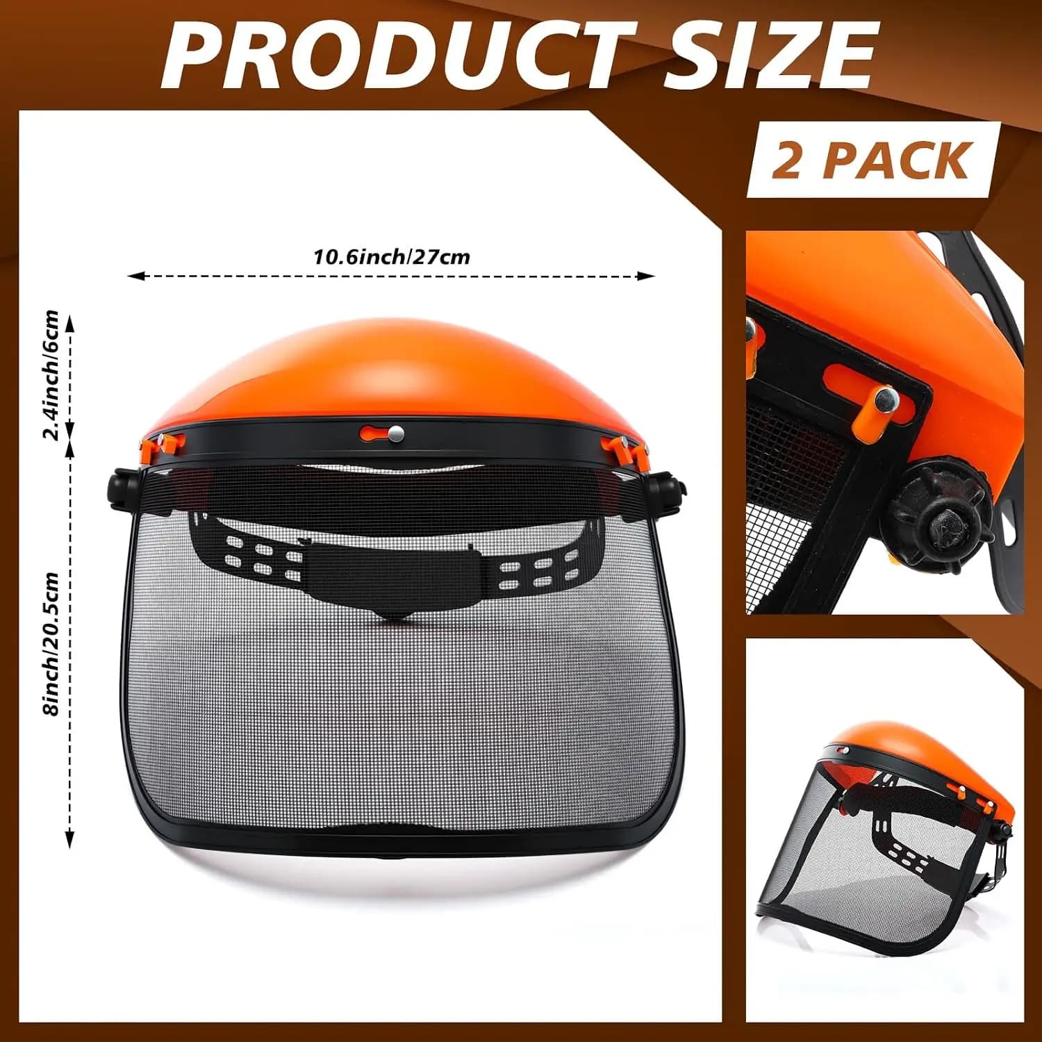 Garden Grass Trimmer Helmet Hat, Full Face Mesh Visor, Brush Cutter Yard Mowing Face Cover Guard Sabary Safety Face Shield