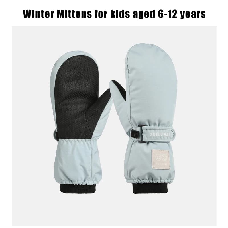 Kids Waterproof Snow Mittens Long Cuff