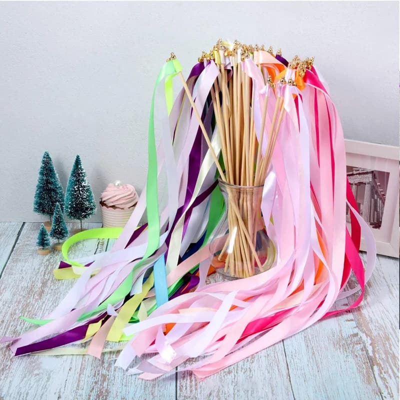 Ribbon Fairy Wands with Silver Bells