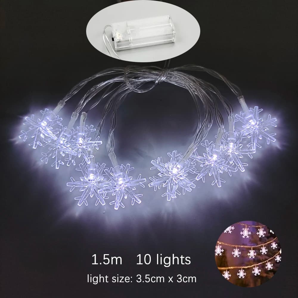 Christmas Led String Lights Santa Snowflake Garland