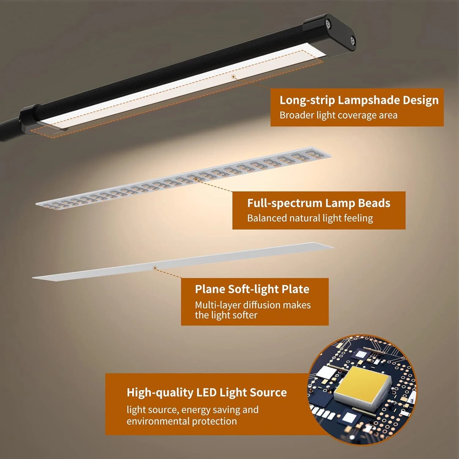 USB Rechargeable LED Desk Lamp with Clip
