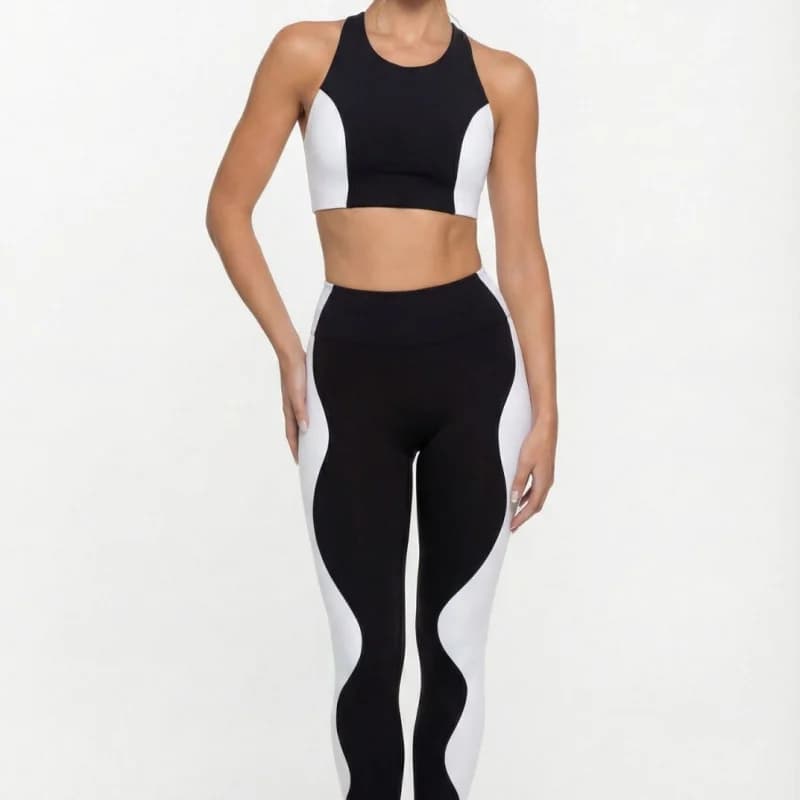 Fitness Yoga Set Crop Top High Waist Leggings Suits Women Slim Fit Summer Workout Clothes Sportswear Two Piece Sets For Woman