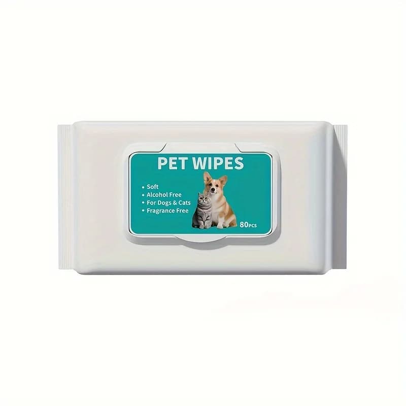 Pet Wipes for Dogs Cats, 80pcs*2 Packs, Thick Pearl Embossed Cleaning Wipes, Unscented No Alcohol, for Paws Eyes Butt