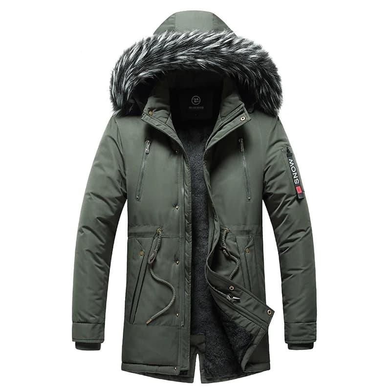Men's Winter Wool-Lined Parka Jacket
