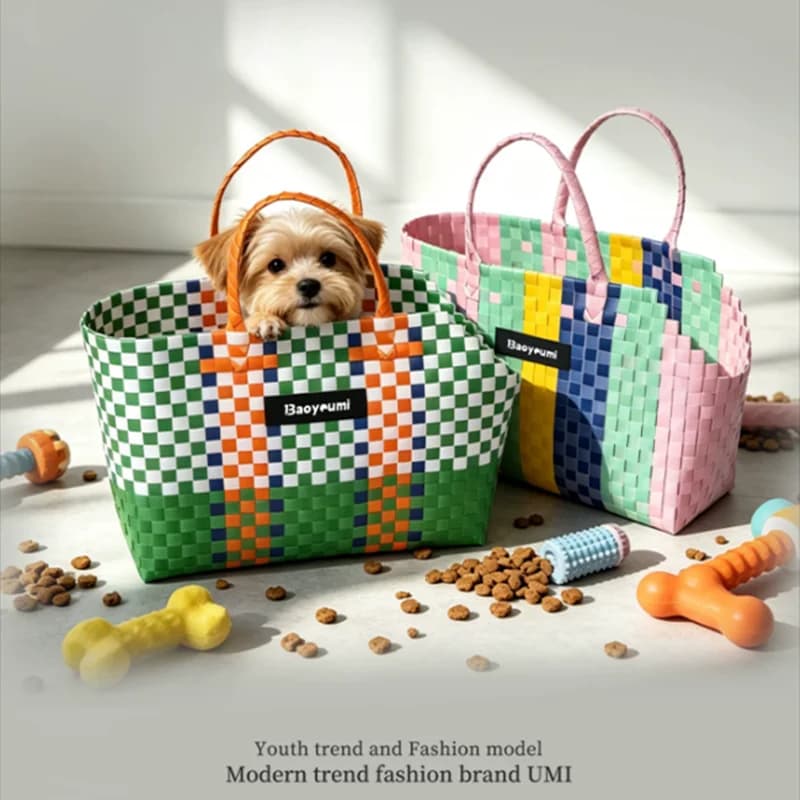 Hand-woven Pet Bag Small Dog Carrier Bags Poodle Pomeranian Yorkshire Terrier Puppy Accessories  Transportin Gato Cat Carrier