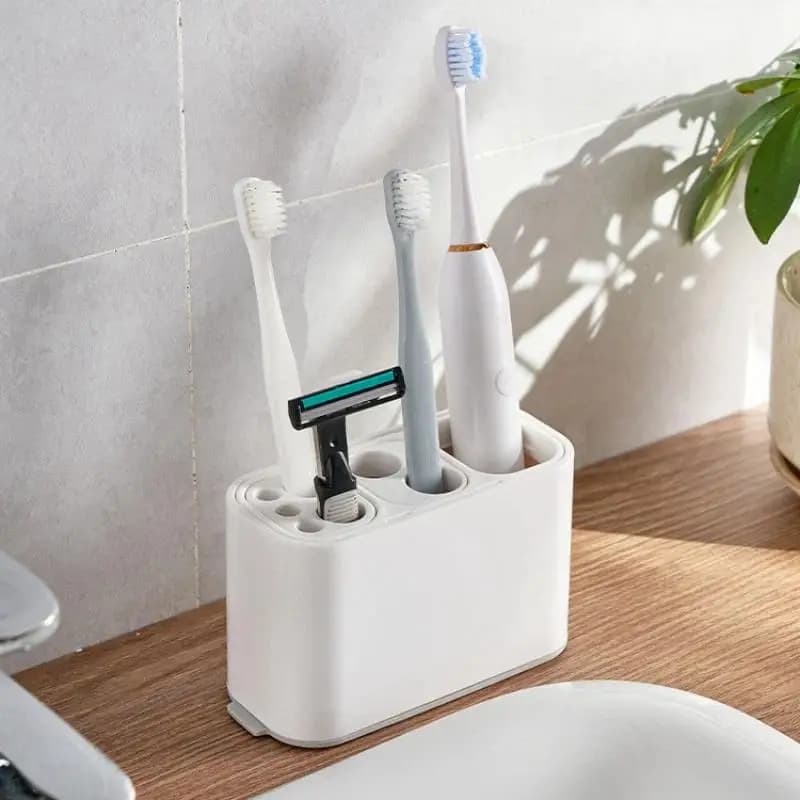 Toothbrush and Bathroom Essentials Organizer