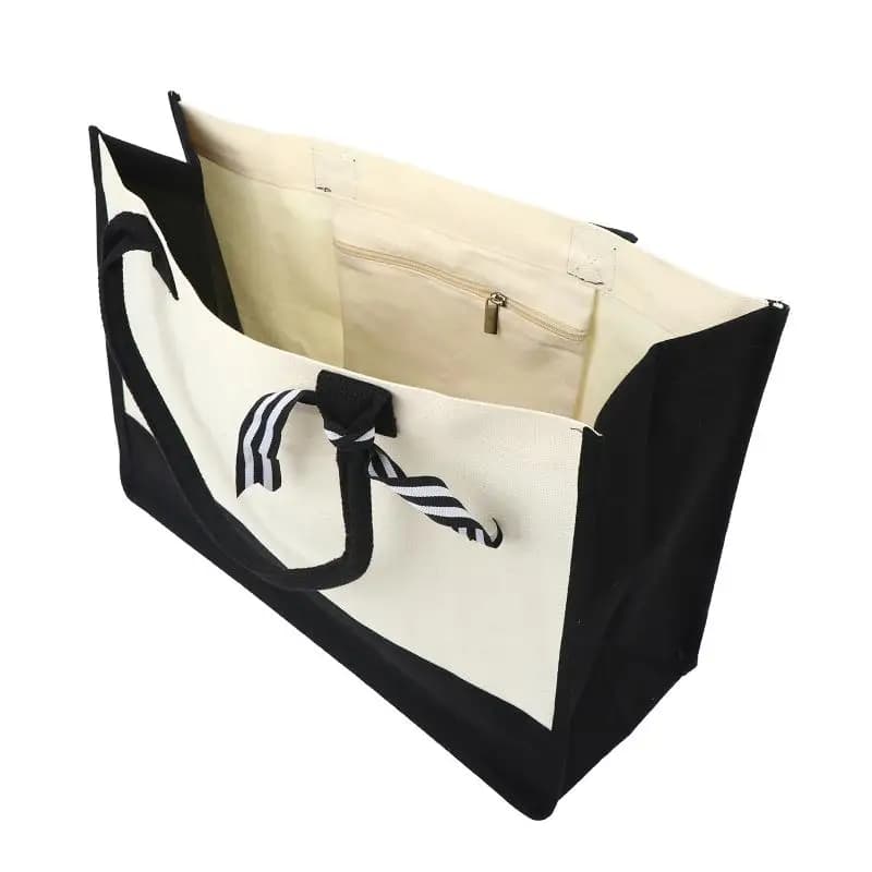 Jute Reusable Shopping Tote with Handles
