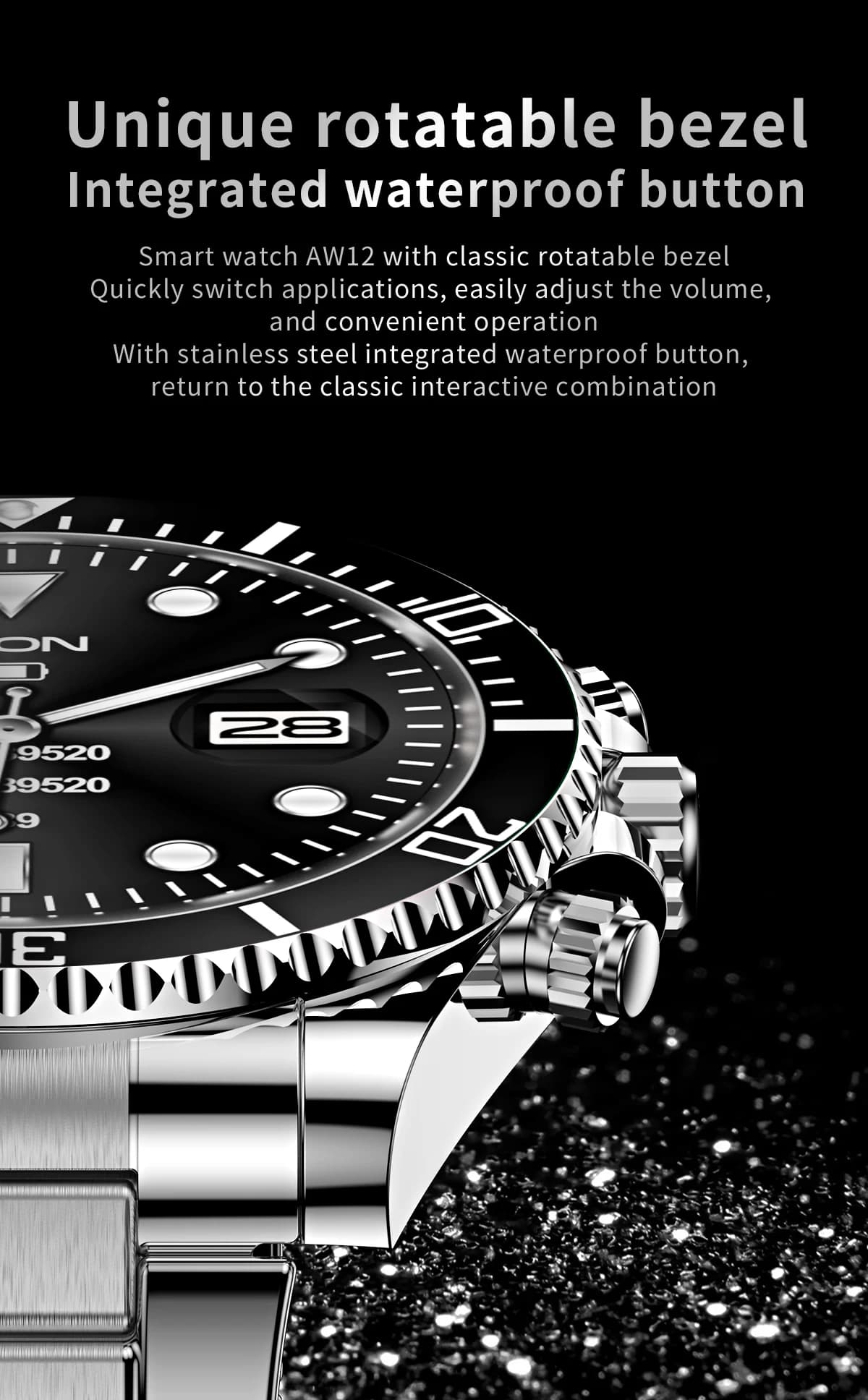 The 2025 new smart watch supports Bluetooth calls, health monitoring, stainless steel body, rugged and durable