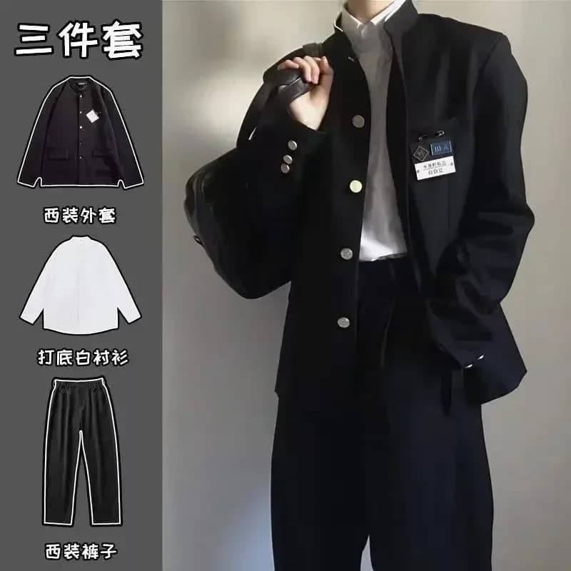 Japanese School Uniform Zhongshan Suit College Suzuki School Uniform JK Men's and Women's Class Uniform Jacket