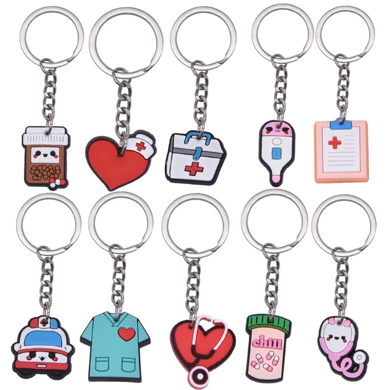 Cute Keychain Bulk Party Favors 10 Pack