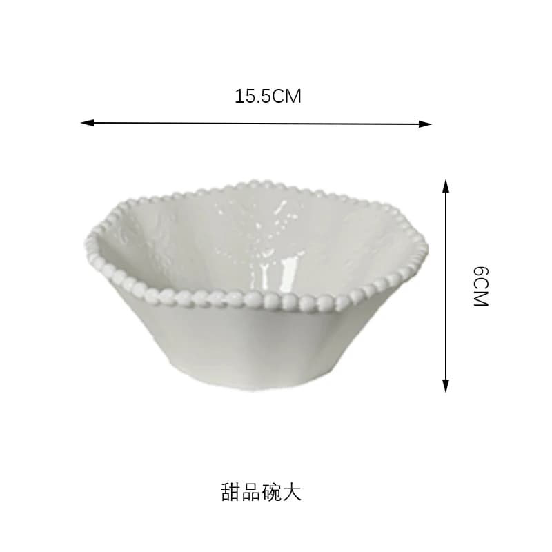 Ceramic Pearl Plates & Bowls Set - Practical Breakfast Tableware, Perfect for Modern Home Dining & Daily Use