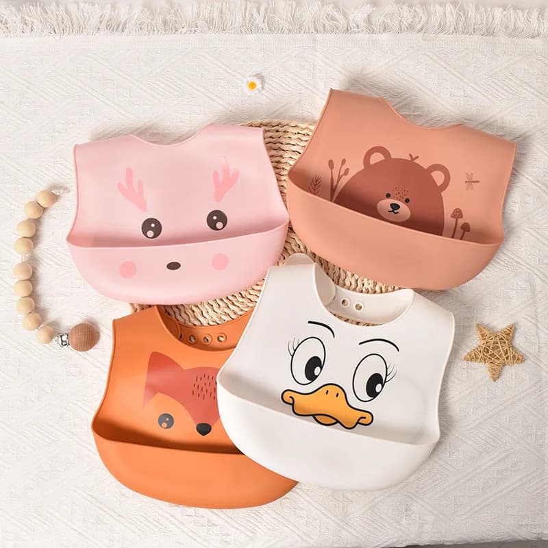 Baby Waterproof Silicone Bibs With Bowknot Apron