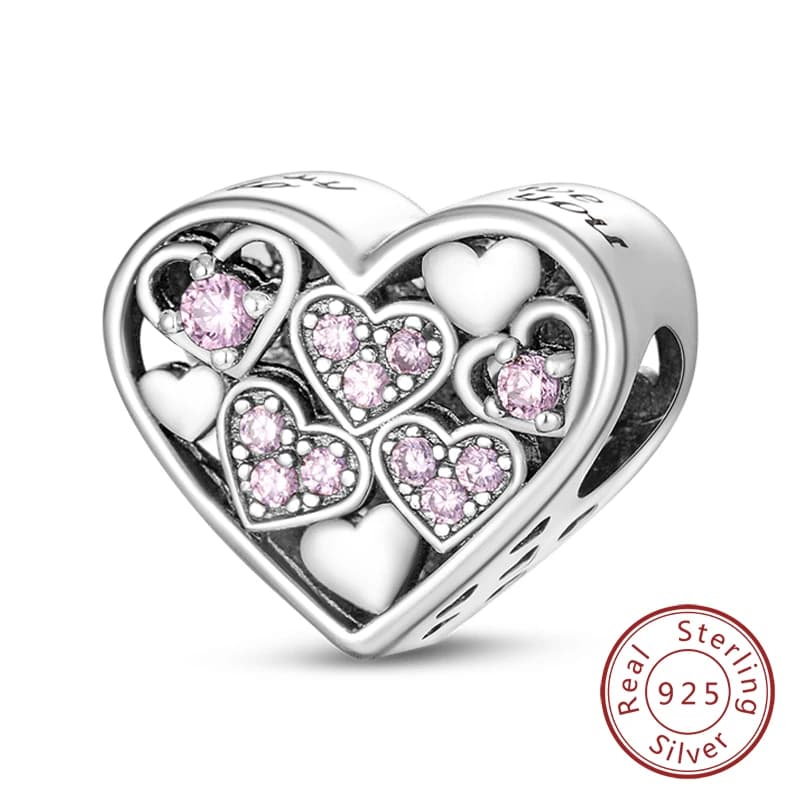 Pink Sterling Silver Charm Pendant