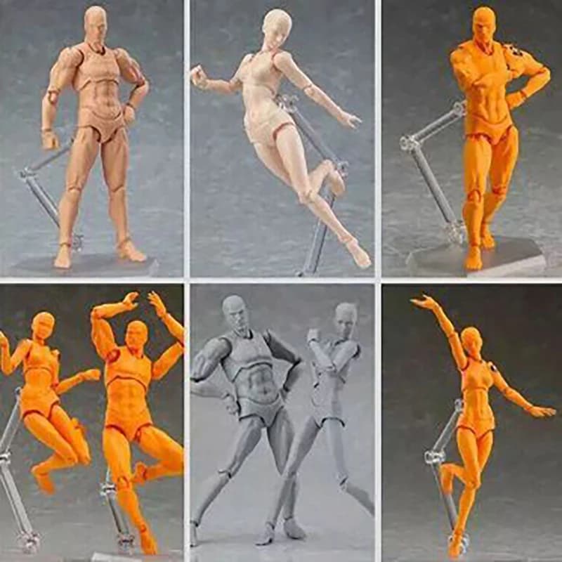 Poseable Action Figure Model with Stand
