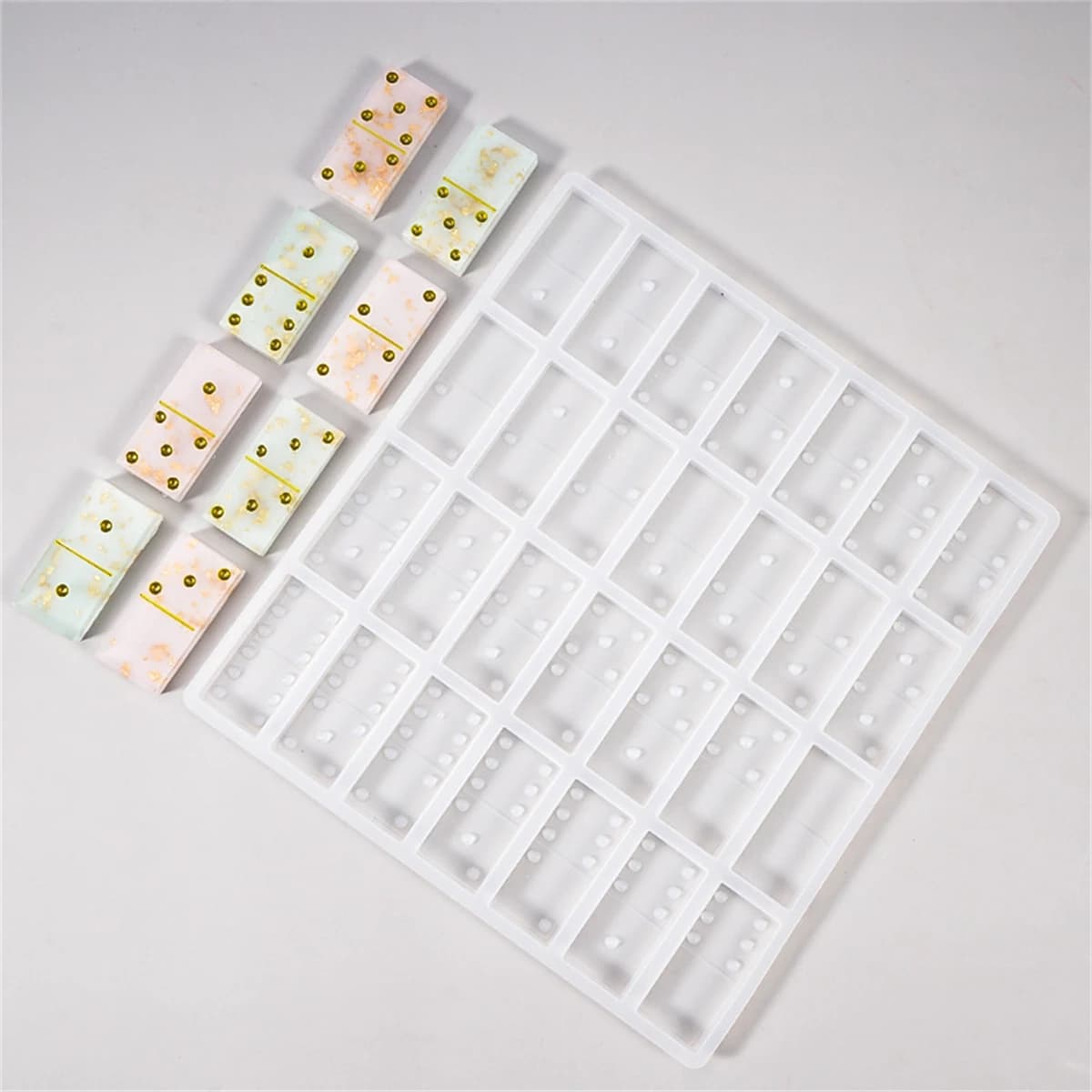 Silicone Domino Block Mold for Resin Casting Epoxy Resin Mold Suitable DIY Board Games Handicrafts and Gifts Silicone Resin Mold