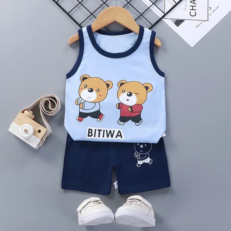 Children's Cotton Vest and Shorts Set