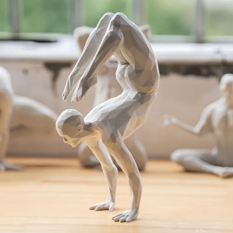 Yoga Man Figurine - Minimalist Home Decor Statue, Spiritual Accent for Living Room, Desktop, Bar & Gym Interiors,3D Printed
