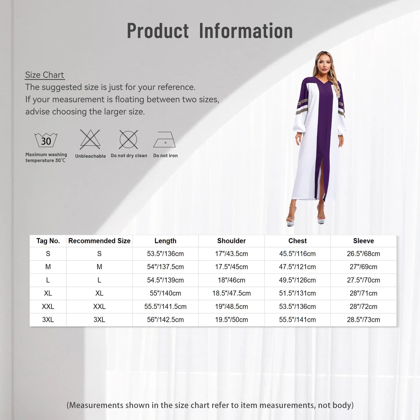 Women's Clergy Robe with Embroidered Sleeves