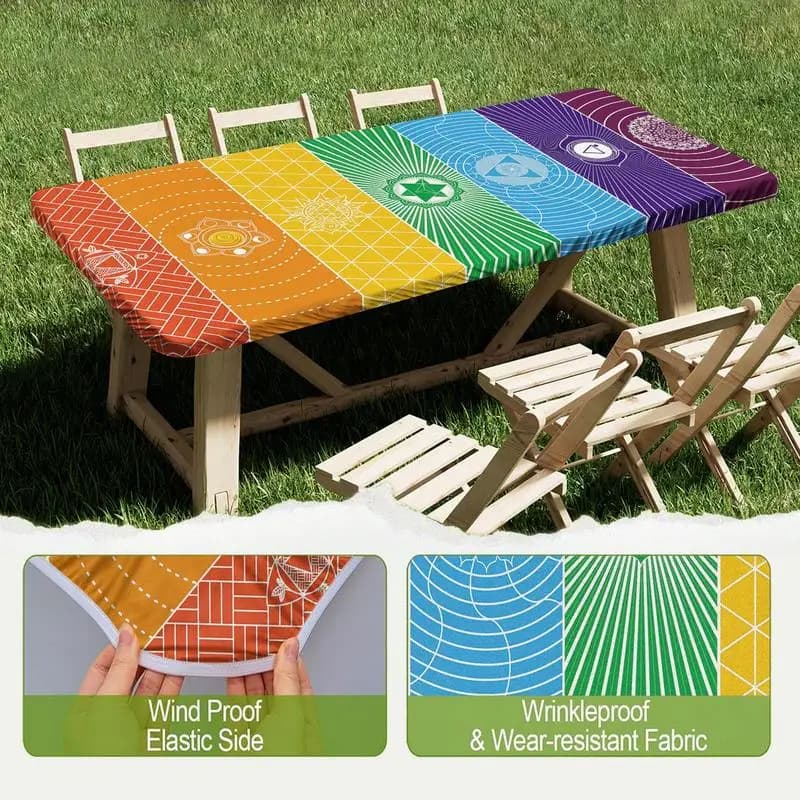 Geometric Fitted Picnic Table Cover