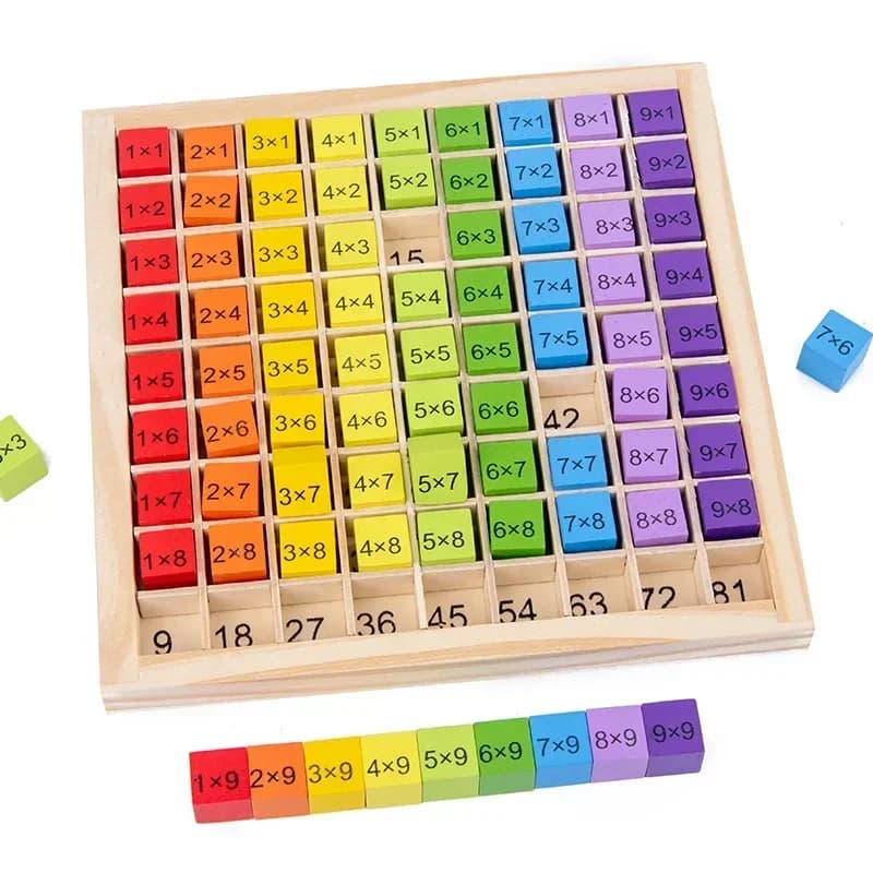 Wooden Multiplication Table Math Learning Toy