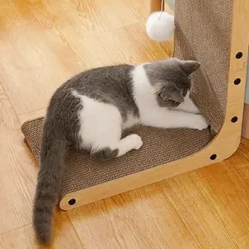 L-Shaped Corrugated Cardboard Cat Scratch Post