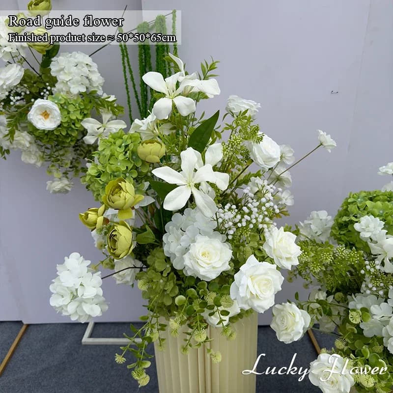 Outdoor Wedding Decoration Artificial Flowers Floral Backdrop Arrangement Home Decor Hanging Flower Row Road Lead Flower Ball